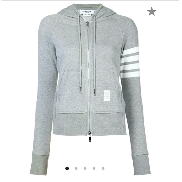 ТНОМ BROWNE Full Zip Hoodie With Engineered 4-Bar Stripe - Picture 4 of 5